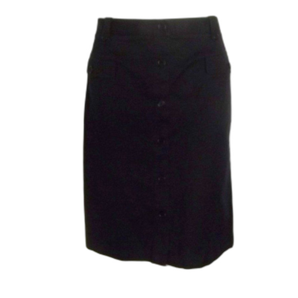 FACONNABLE Skirt, 14, Black, Closet Staple, Button front, Pockets, Belt loops - Picture 12 of 12